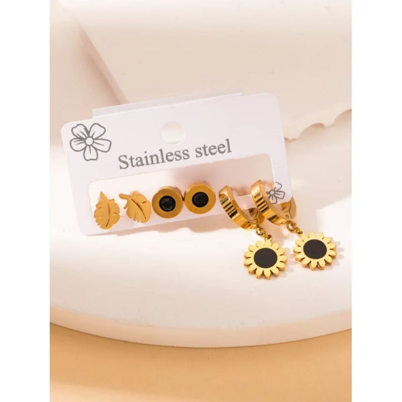 FLUFFY Multi-Design Stainless Steel Earring Set