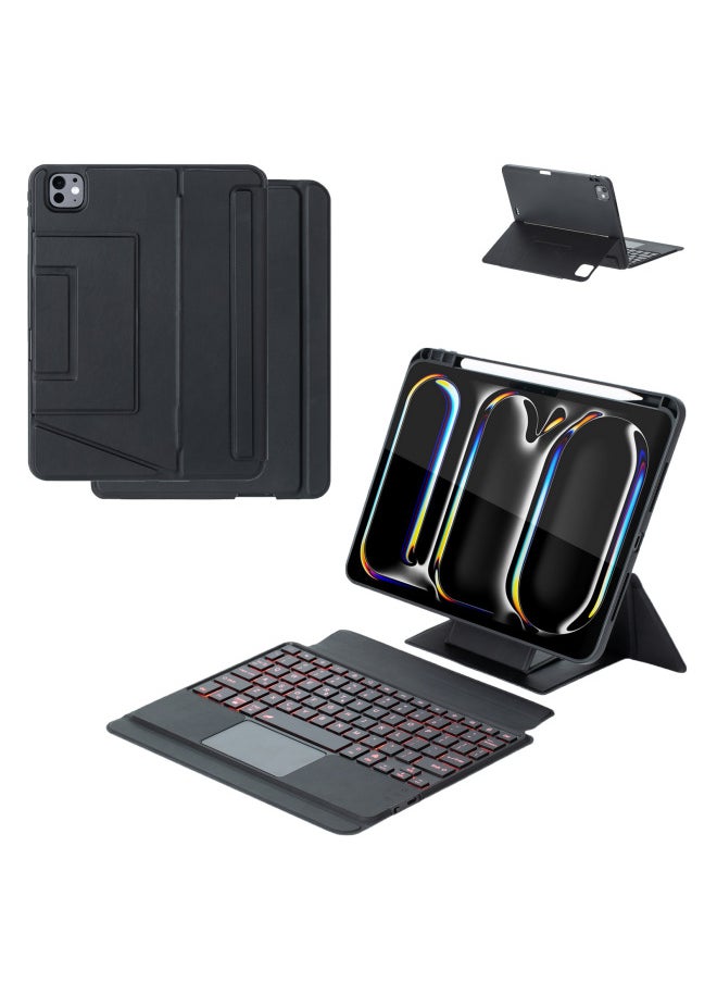 Generic Suitable For Ipad10 Generation Air110.9 Suspension Wonderful Control Bluetooth Keyboard Pro13 Protective Cover Mini6/7 Generation Hair-Colour:Black-Applicable Model:iPad Pro 12.9inch 2022/2021/2020/2018  - Image 1