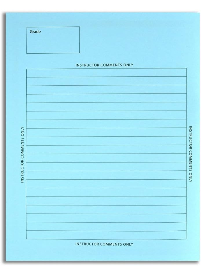 BookFactory BookFactory Exam Blue BookBlue Exam BookBlue Test Book 5 Book Pack Ruled Format  85 x 11  16 Numbered Pages Saddle Stitched LAB0167RSS Exam Book 5 Pack  - Image 2
