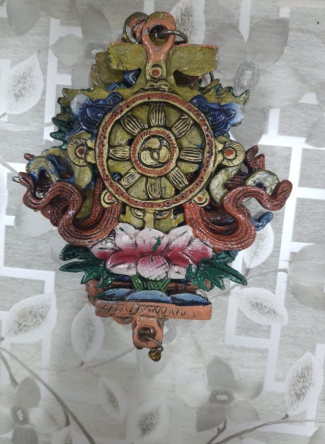 NIM Metal 8 Auspicious Lucky Sign With Hand Painting Color Work Beautifully Ambosed Work in 55 Inches Long and 6.5 Inches Wide. An Ideal Gift For Wall Decor - Image 4