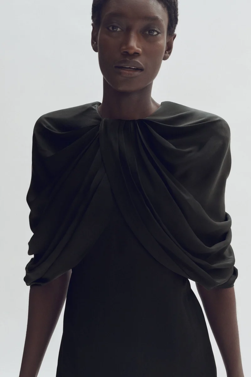 H&M Draped satin mini dress