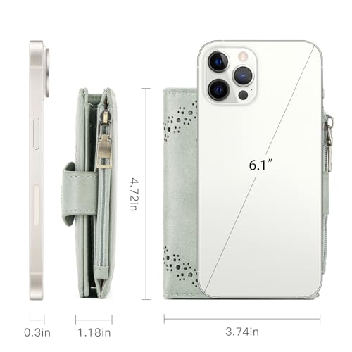 SENDEFN Small Wallets for Women Bifold RFID Blocking Leather Card Holder Compact Wallet with Zipper Coin Pocket - Image 4
