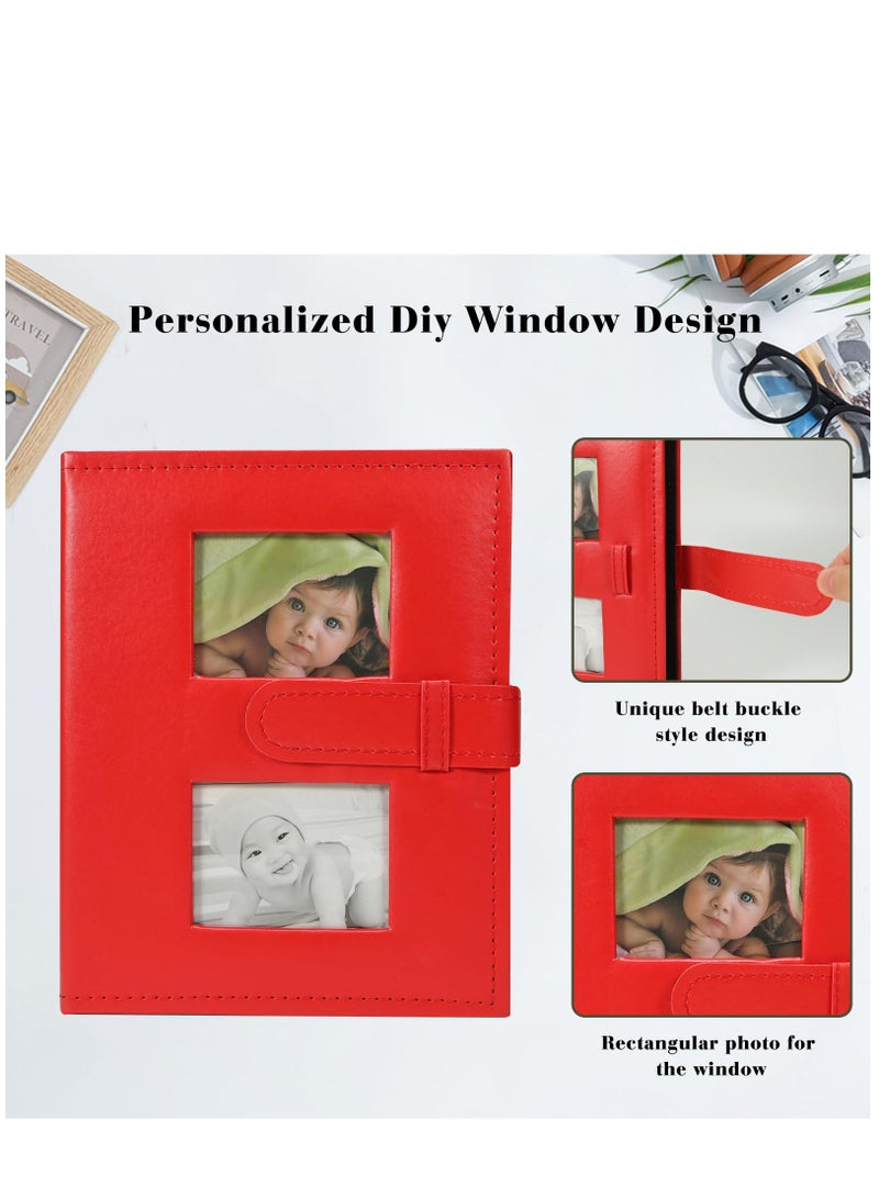 Excefore Photo Album 4x6 200 Pockets Photo, Extra Large Capacity Leather Photo Album, Slip-in Picture Albums with 2 Front Window for Family, Wedding, Birthday - Image 2