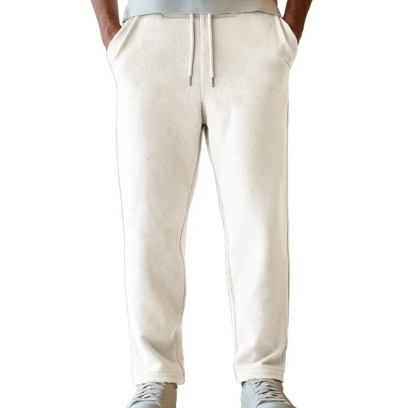 NOBERO Classic Straight Fit Joggers for Men in White