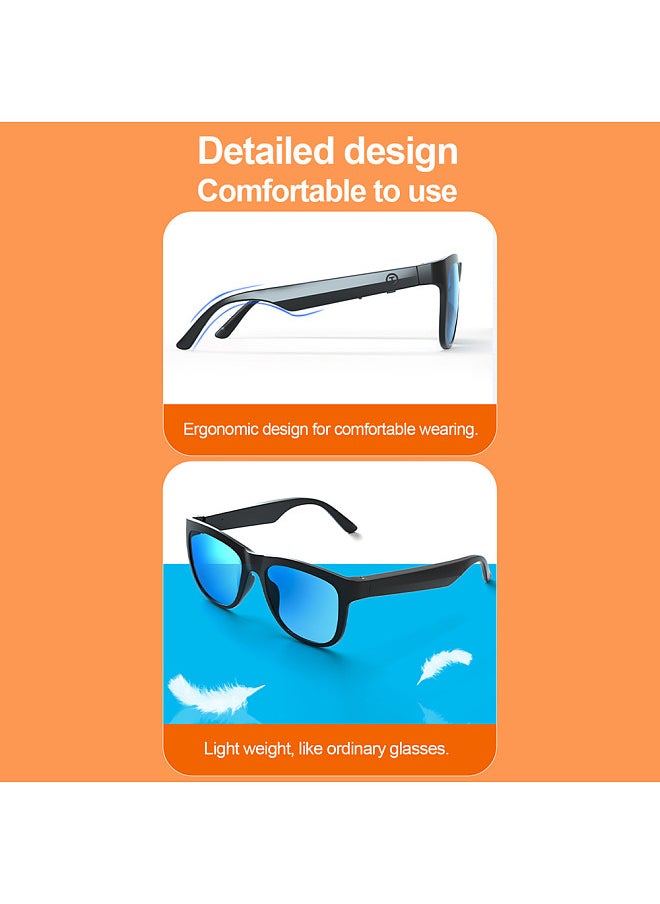 C8 Smart Wireless BT Glasses Headset, HD Sound Quality, Touch Buttons, Replaceable Polarized Lenses, Light Weight