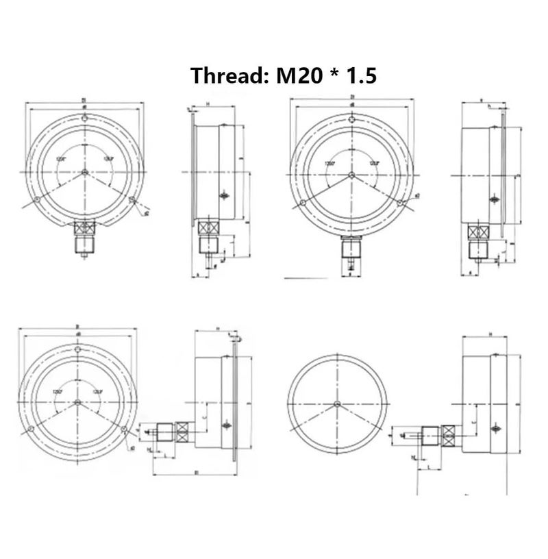 Y150 Pressure Gauge 0 10 Mpa Water Boiler Low Pressure Barometer - Image 4