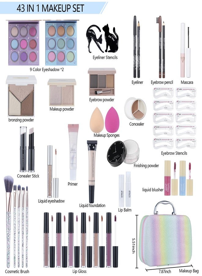 Moobirlet Makeup Kits For Girls Teens, Makeup Gift Set For Women with Eyeshadow Palettes, Brushes, Lip Gloss, Travel Make up Starter Kit For Beginners (C0912) - Image 2