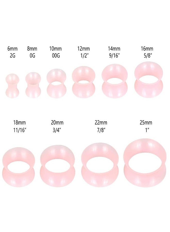 Oyaface 20 PC Tunnel Set Soft Silicone Flesh Tunnel Plug Eyelet 2g-25mm Flexible Ear Stretching Gauge Lightpink - Image 4