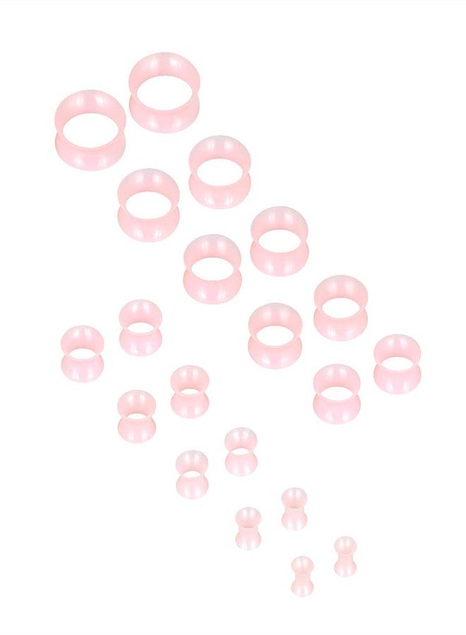 Oyaface 20 PC Tunnel Set Soft Silicone Flesh Tunnel Plug Eyelet 2g-25mm Flexible Ear Stretching Gauge Lightpink - Image 1