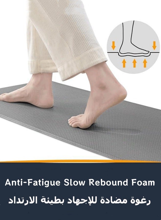 2-Piece Kitchen Mat Set, Anti Fatigue Cushioned Floor Runner Rugs Non-Skid Standing Mats Ergonomic PVC Kitchen Rugs 18 x 30inch + 18 x 59inch for Home, Office, Sink, Laundry - Image 4