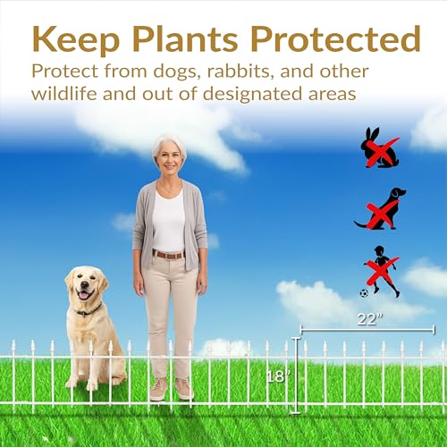 Sunnydaze 5-Panel Roman Iron Decorative Garden Fence Border - 9ft L x 18in H No Dig Metal Garden Fencing for Animal Barrier, Flower Bed, Yard - Black - Image 2