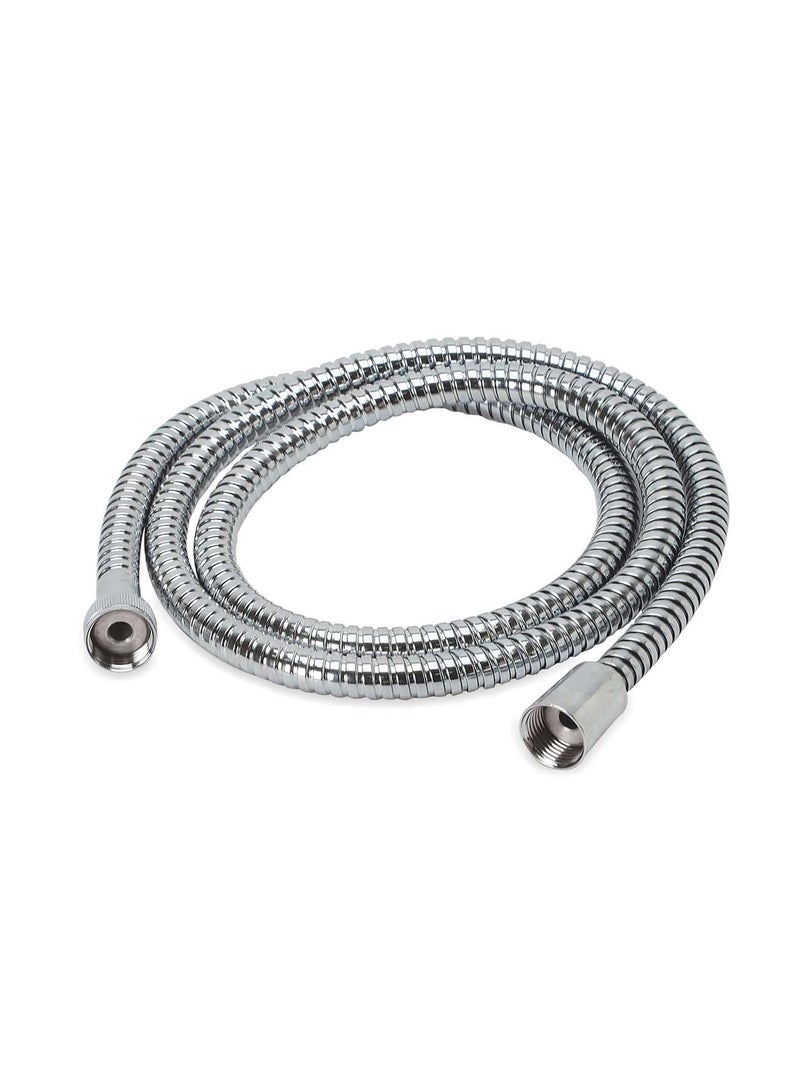 Bold Stainless Steel Shower Hose 1.5m – Double Interlock Anti-Twist Design – Chrome Silver Finish – High Flexibility – Durable Long-Lasting Brass Connections - Image 1