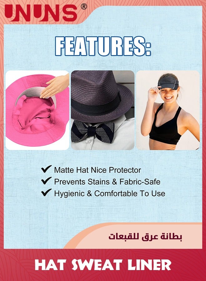 UNUNS 50 Pcs Hat Sweat Liner,Golf Absorbent Sweat Pad,Prevents Stains Odor Soft Hat Sweat Protector,Disposable Hard Hat Sweatband Preservation Sticky Sweat Liner for Men Women Baseball Hat - Image 5