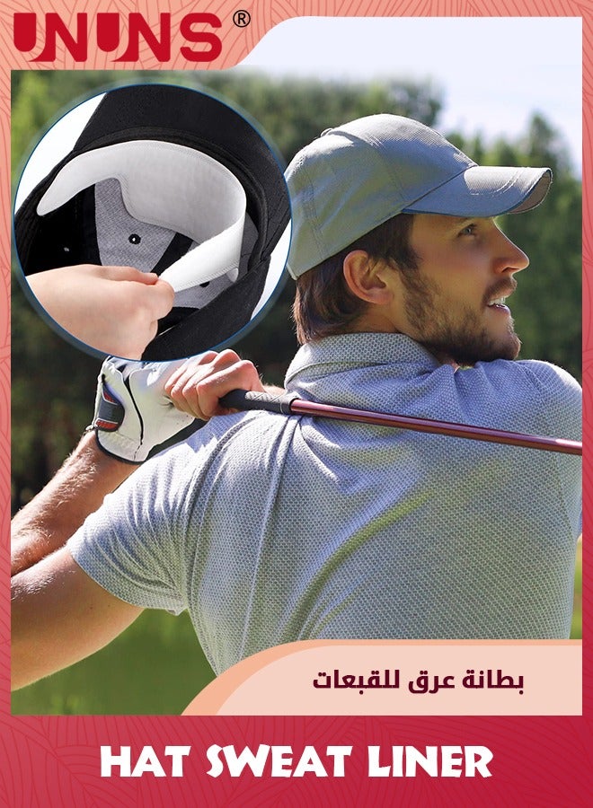 UNUNS 50 Pcs Hat Sweat Liner,Golf Absorbent Sweat Pad,Prevents Stains Odor Soft Hat Sweat Protector,Disposable Hard Hat Sweatband Preservation Sticky Sweat Liner for Men Women Baseball Hat - Image 4