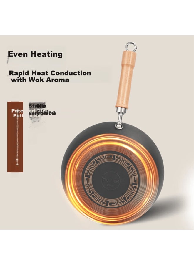 ROBAM Boss Small Stir-fry Iron Pan, Rust-resistant Lightweight Non-stick Frying Pan, Suitable For One Person, Compatible With Induction And Gas Stoves, 24cm - Image 5