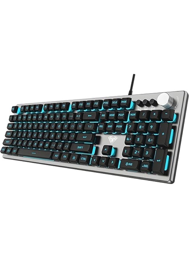 Full-Size Gaming Keyboard - 108 Keys, LED Backlit - Durable Design & Multi-OS Compatible for PC and Laptop (Black) - Image 2