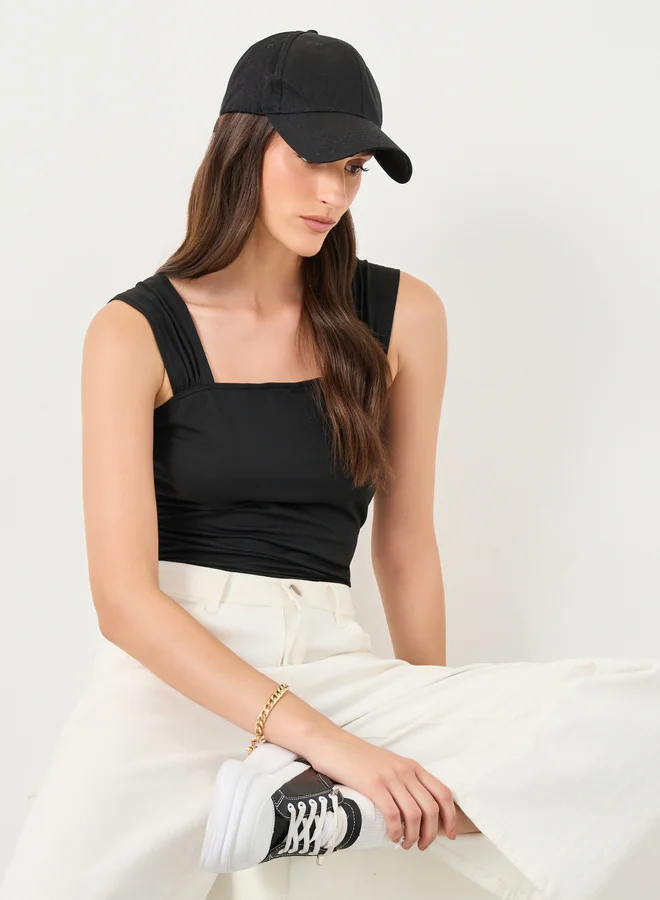 Styli Styli Women Black Square Neck Bodysuit