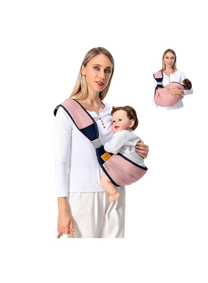 كيلا حاملة أطفال بكتف واحد للأطفال الصغار، حاملة أطفال خفيفة الوزن من حديثي الولادة إلى الأطفال الصغار، حاملة ورك للأطفال الصغار، حاملة أطفال لحمل الأطفال من 7 إلى 45 رطلاً، وردي - Image 1