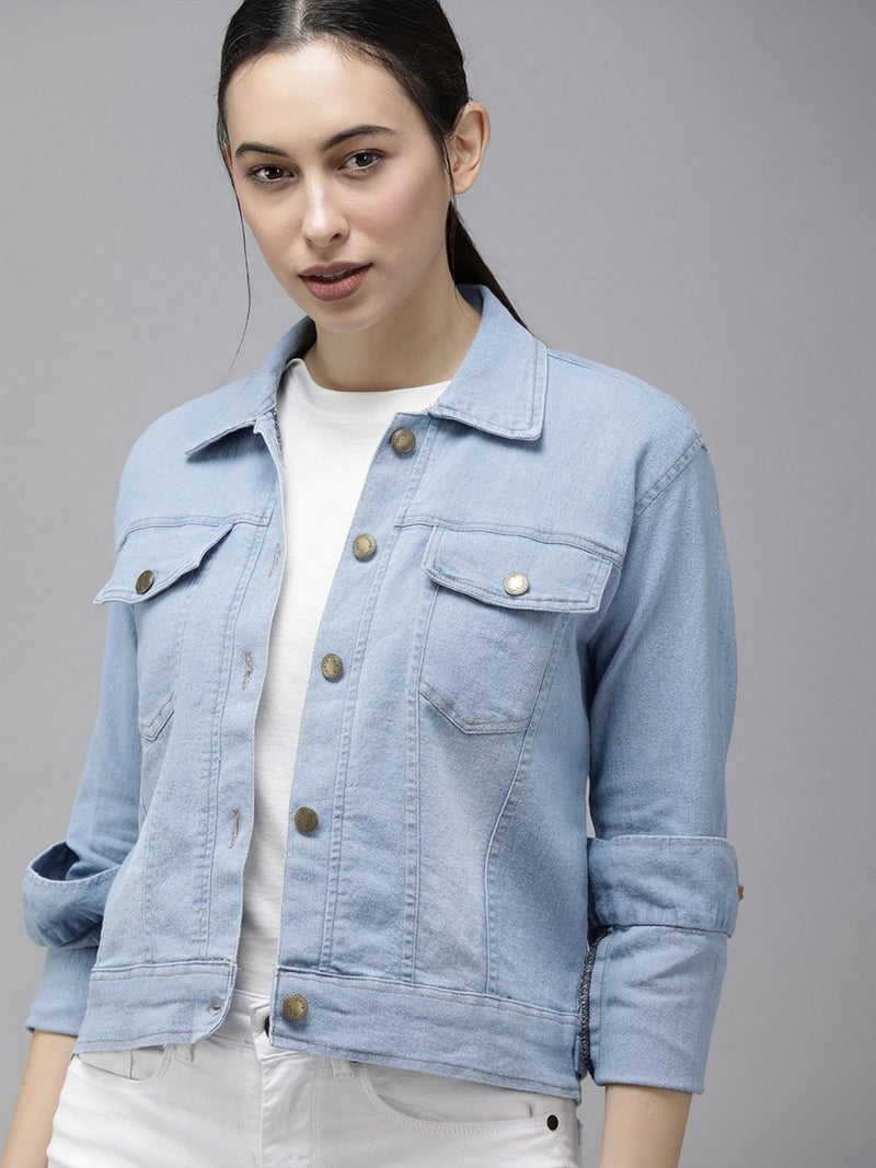VOGATI Women's Denim Jacket qdk61vog-xxxl_Light Blue_3XL - Image 4