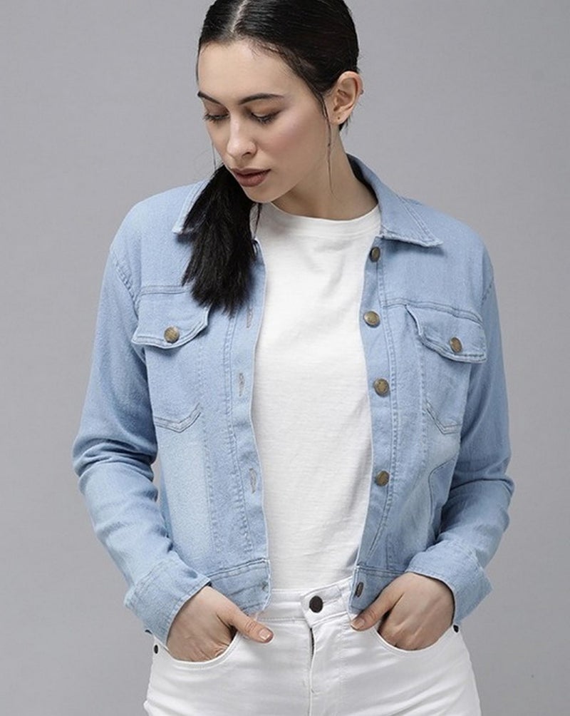 VOGATI Women's Denim Jacket qdk61vog-xxxl_Light Blue_3XL - Image 3