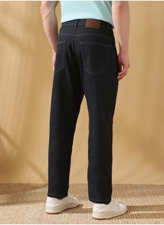 Dennis Lingo Relaxed Fit Solid Indigo 78% cotton 20% Poly 2% spandex Mid Rise Waist Full Length Woven Weave Jean for Men with Button/Zip Closure -designed to keep you ahead in style.  - Image 5