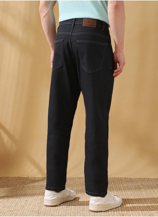 Dennis Lingo Relaxed Fit Solid Indigo 78% cotton 20% Poly 2% spandex Mid Rise Waist Full Length Woven Weave Jean for Men with Button/Zip Closure -designed to keep you ahead in style.  - Image 5