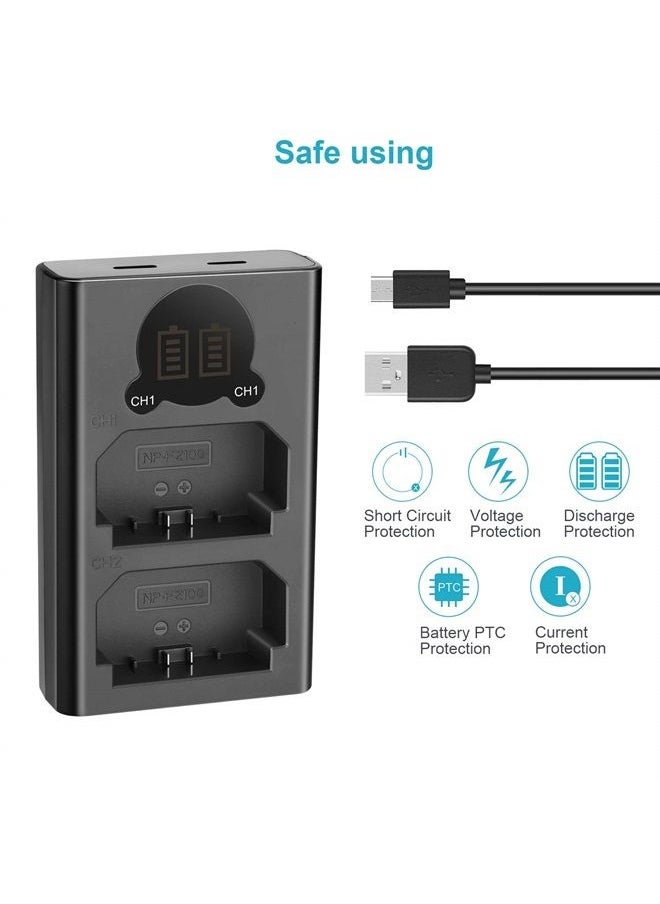 Dual USB Charger for Sony NP-FZ100 Battery, Compatible with Sony ZV-E1, FX3, FX30, A1, A9 II, A7R V, A7S III, A7 IV, A6600, A7C Cameras, Designed with LCD Display, Versatile Charging Options