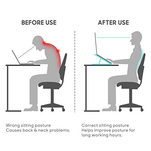 DailyObjects Osgo Adjustable Folding Laptop/Tablet Stand, Ideal Tilt for Drawing/Writing/Viewing, Aluminum Finish, Suitable for Table/Desk/Bed (Silver, Tabletop) - Image 5