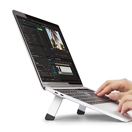 DailyObjects Osgo Adjustable Folding Laptop/Tablet Stand, Ideal Tilt for Drawing/Writing/Viewing, Aluminum Finish, Suitable for Table/Desk/Bed (Silver, Tabletop) - Image 4