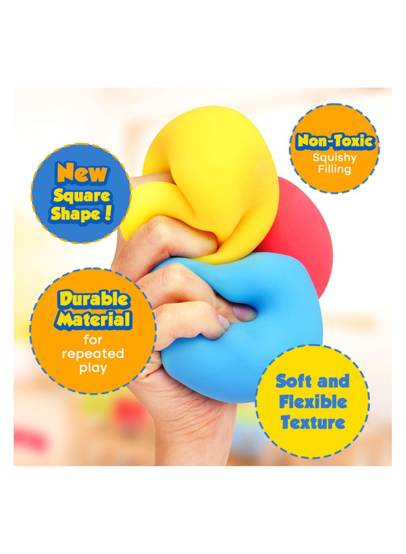 KASTWAVE 8 Pcs Stress Cube Squishy Balls, Stretchy Fidget Toys for Anxiety and Stress Relief, Pull and Stretch Soft Squishy Toys for Kids Adults, Slow Rising Dough Stress Balls, Random Color - Image 4