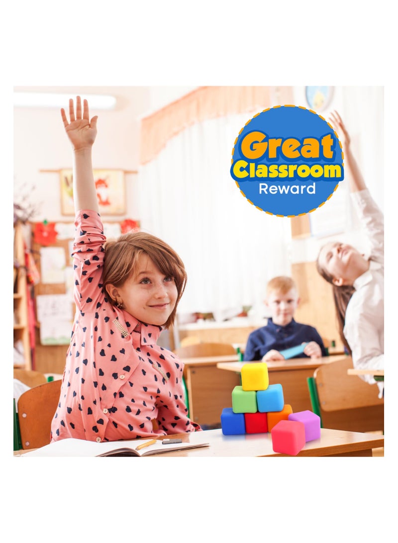 KASTWAVE 8 Pcs Stress Cube Squishy Balls, Stretchy Fidget Toys for Anxiety and Stress Relief, Pull and Stretch Soft Squishy Toys for Kids Adults, Slow Rising Dough Stress Balls, Random Color - Image 5