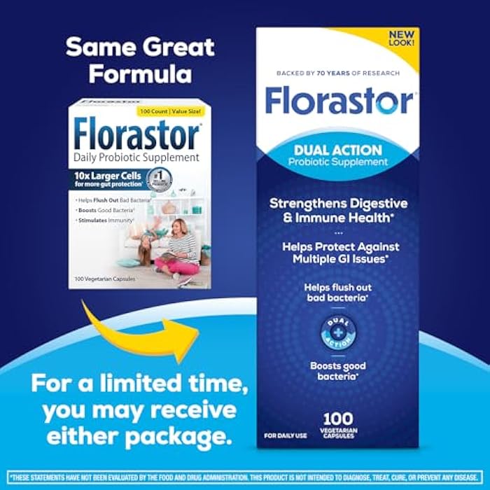 Florastor Probiotics for Digestive and Immune Health, 100 Capsules, Probiotics for Women & Men, Helps Flush Out Bad Bacteria, Boosts The Good with Our Unique Strain Saccharomyces Boulardii - Image 2