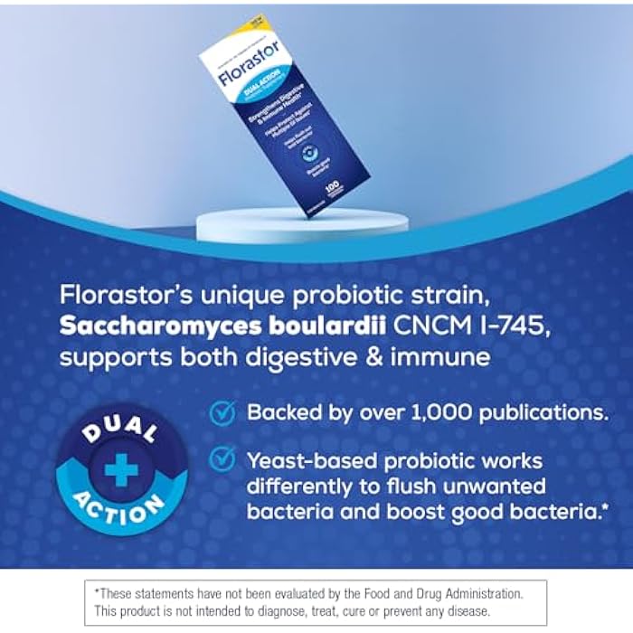 Florastor Probiotics for Digestive and Immune Health, 100 Capsules, Probiotics for Women & Men, Helps Flush Out Bad Bacteria, Boosts The Good with Our Unique Strain Saccharomyces Boulardii - Image 3