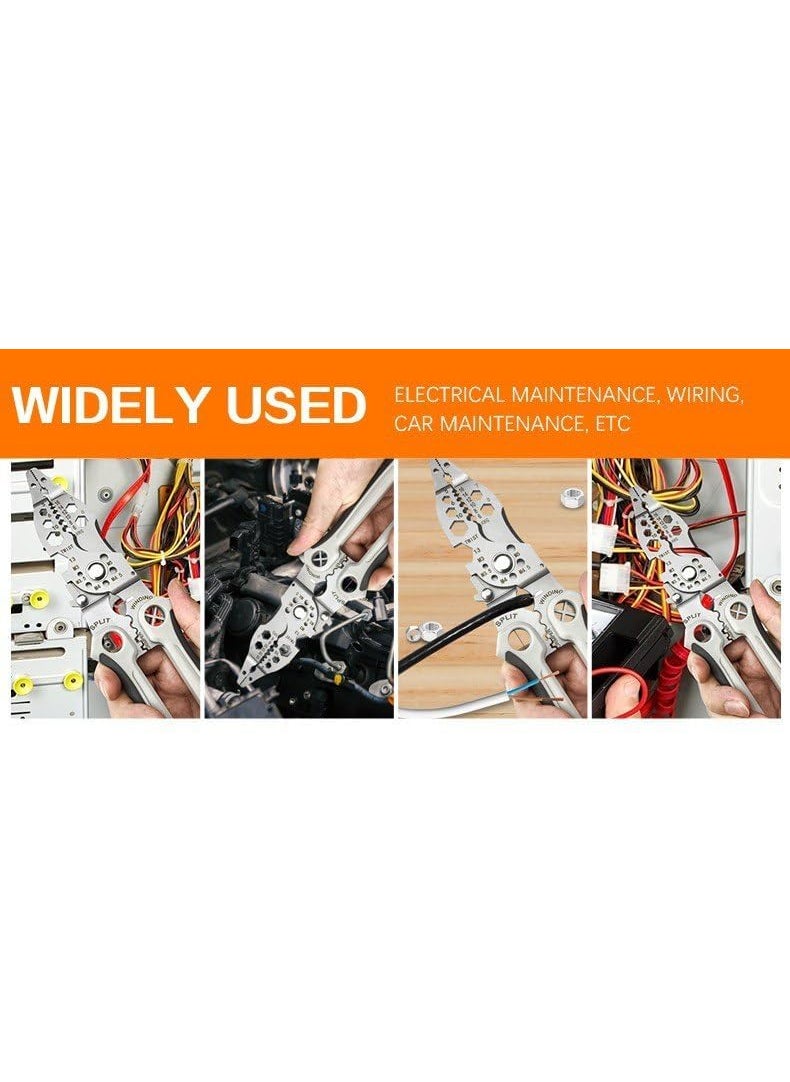 VATTU VATTU 12in1 Stainless Steel MultiTool Pliers Set Wire Cutter Stripper Crimping Tool for Electricians  - Image 4