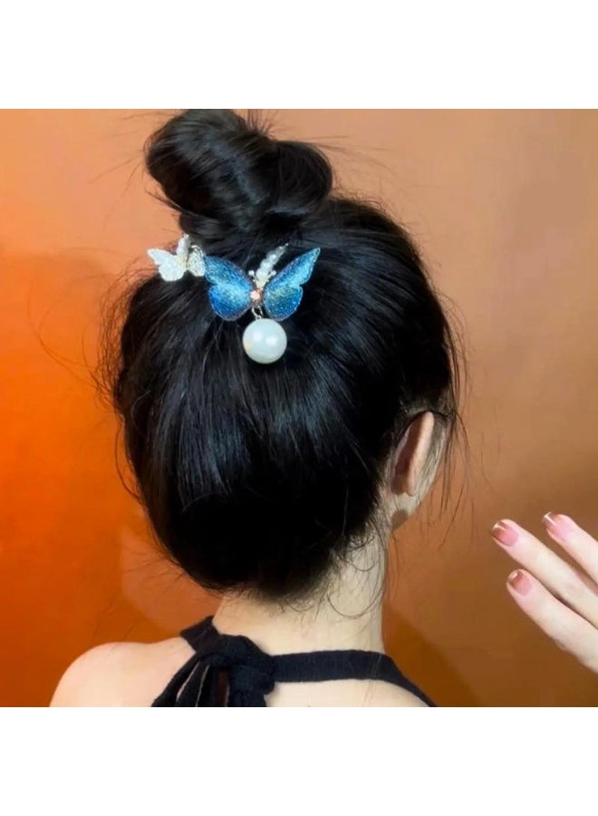Extreme E Commerce Rhinestone Butterfly Tassel Back Head Hairpin Fashion Head Ornament Hair Claw Catch Shark Clip - Image 2
