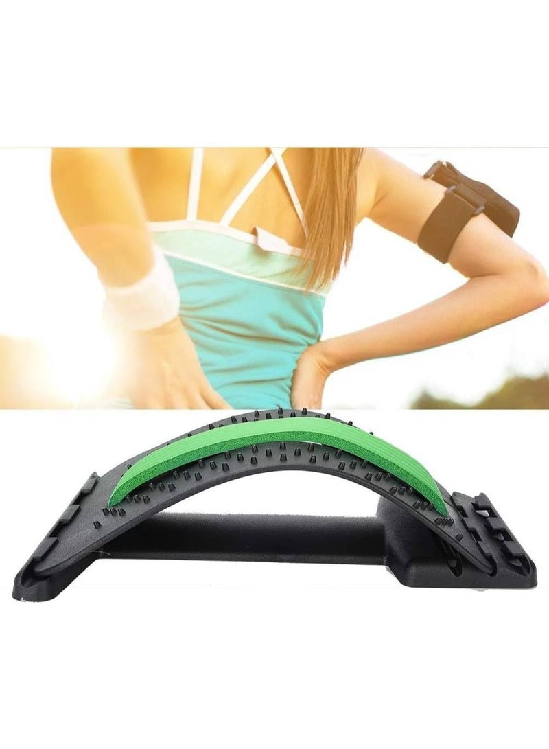 Magic Back Massager Stretcher Equipment Posture Therapy Corrector Back Stretch Spine Stretcher Lumbar Support Pain Relief (Green)
