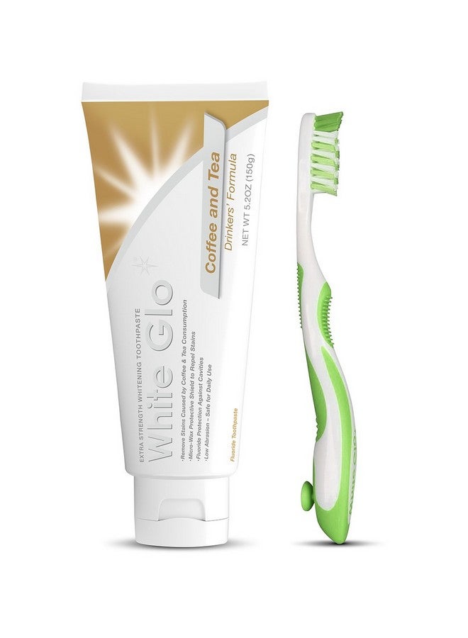 White Glo Coffee and Tea Drinkers Whitening Toothpaste with Bonus X Action Toothbrush, 5.2 Ounce - Image 1