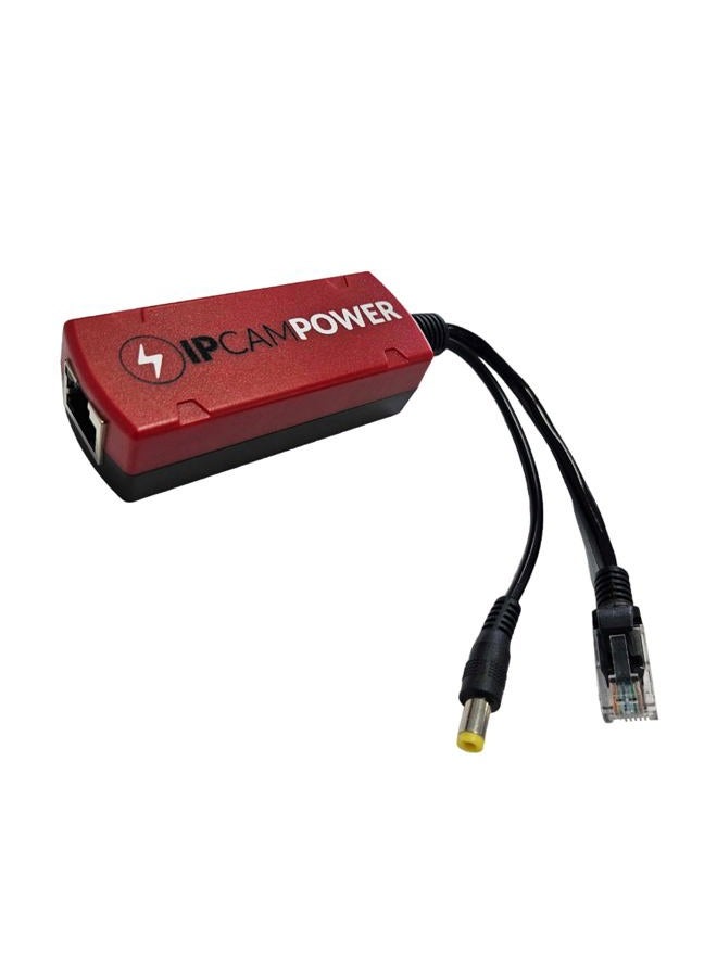 IPCamPower Gigabit POE to 12V DC Converter w/POE Pass Through, Takes Incoming POE and Converts to 12V DC While Passing Through The POE, 802.3af/at POE, 10/100/1000, POE Power Splitter and Extender - Image 1