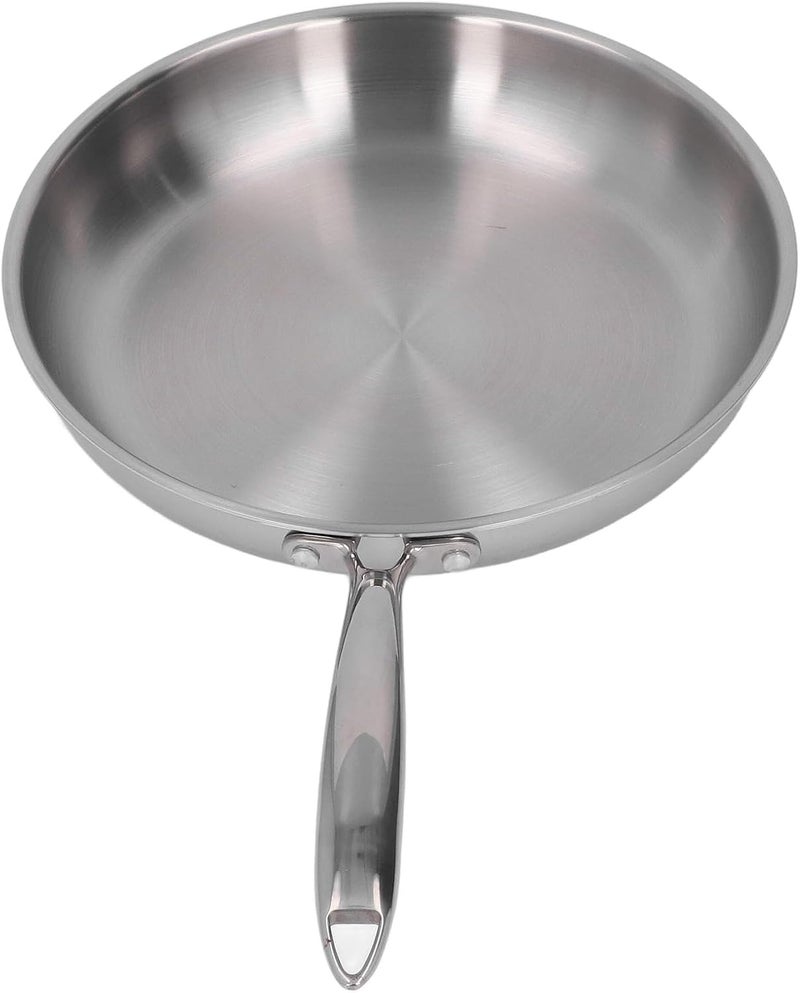 JTLB Stainless Steel Frying Pan Thickened 304 Stainless Steel Uncoated 3 Layers Stainless Steel Skillet for Omelette Cooking (28cm) - Image 4