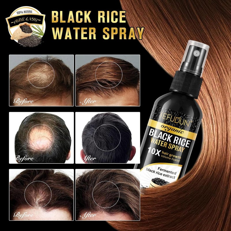 Vedora Organic Black Rice Water Spray For Hair Growth, A Solution With Castor Oil And Ginger Root Extract For Thicker And Fuller Hair, Apu - Image 4