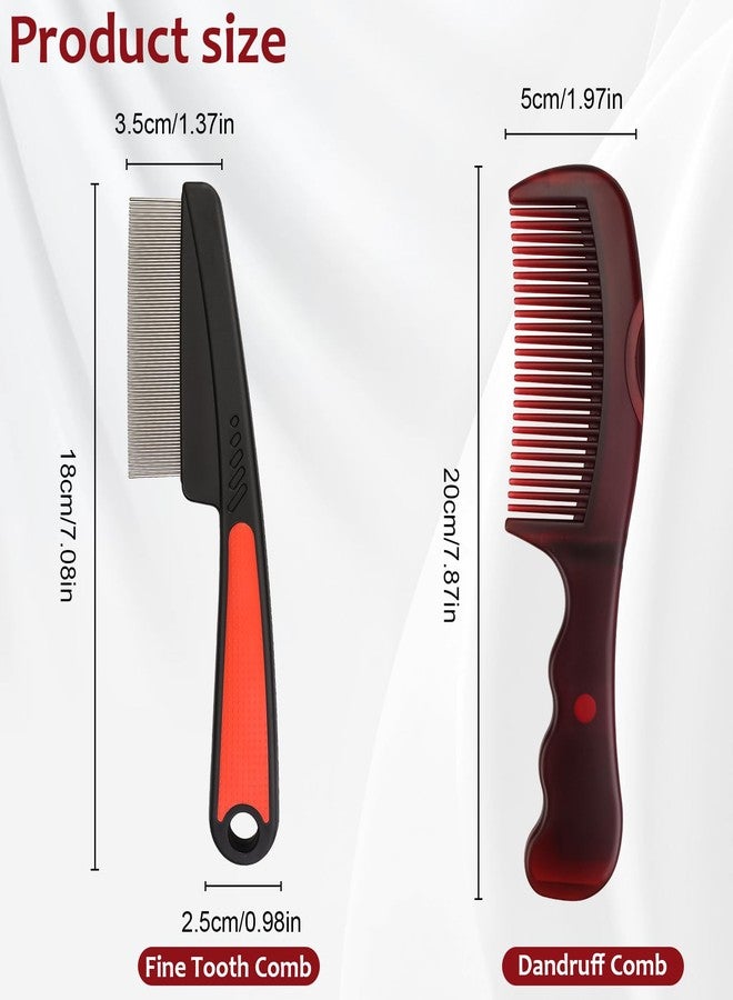 Dexspoeny مشط قشرة الرأس، مجموعة فرشاة تنظيف فروة الرأس 2 قطعة لإزالة القشرة، مزيل تراكم فروة الرأس ومشط أسنان رفيع من الفولاذ المقاوم للصدأ لتدليك فروة الرأس - Image 5