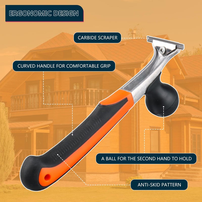 Quini Premium Ergonomic Carbide Scraper Tool,2.5-inch,Heavy-Duty Paint Scraper, Wood and Floor Scraper for Removing Varnish, Glue, Rust, Paint, Resin, Dry Glaze, Stains, Putty, and Scratches - Image 4
