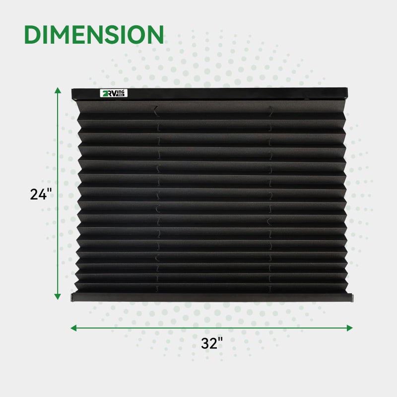 RVINGPRO RV Blinds for Camper Windows, Camper Replacement Blinds, Privacy Protection, RV Window Shades for RV, Camper, Travel Trailer, Black (32" W x 24" L) - Image 2
