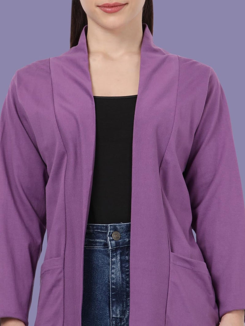 KRYPTIC Women’s Regular Length Cotton Shrug with Side Pockets - Soft Lightweight Layer for Stylish Everyday Wear - Image 5