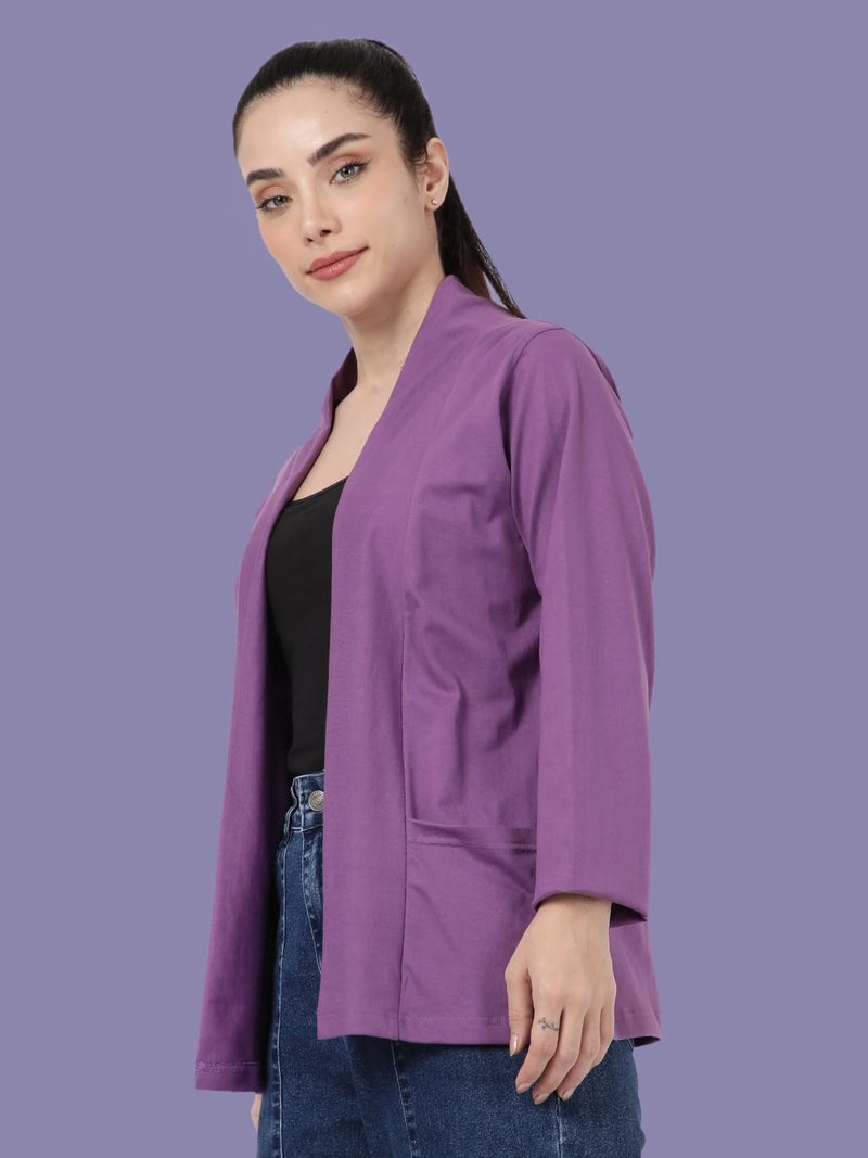 KRYPTIC Women’s Regular Length Cotton Shrug with Side Pockets - Soft Lightweight Layer for Stylish Everyday Wear - Image 3