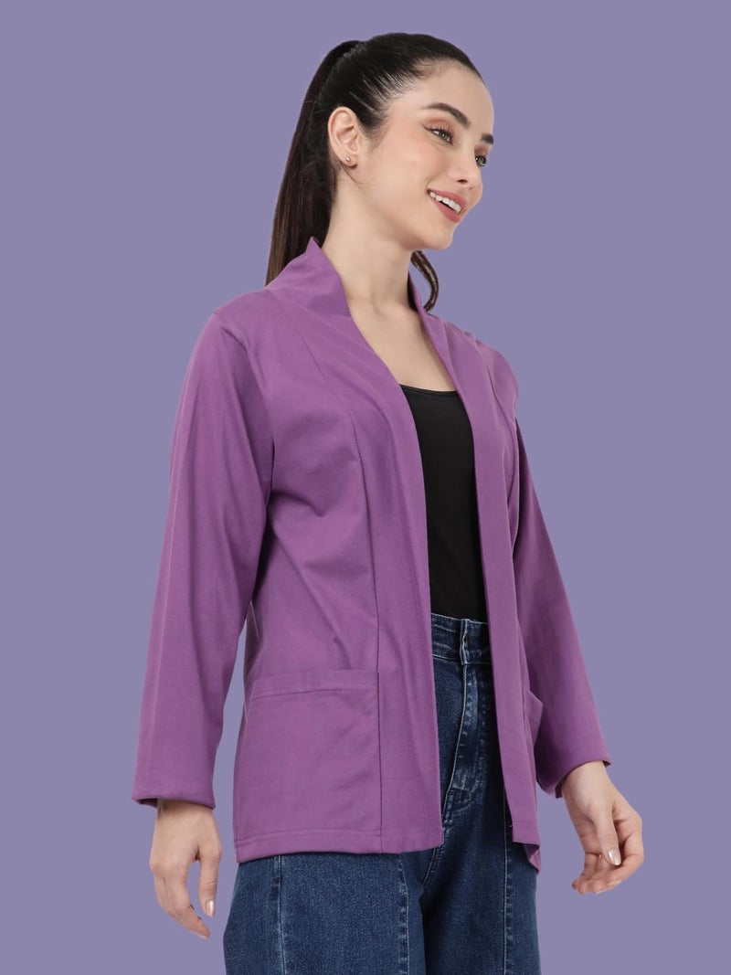 KRYPTIC Women’s Regular Length Cotton Shrug with Side Pockets - Soft Lightweight Layer for Stylish Everyday Wear - Image 4