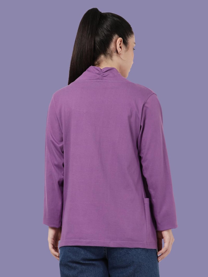 KRYPTIC Women’s Regular Length Cotton Shrug with Side Pockets - Soft Lightweight Layer for Stylish Everyday Wear - Image 2
