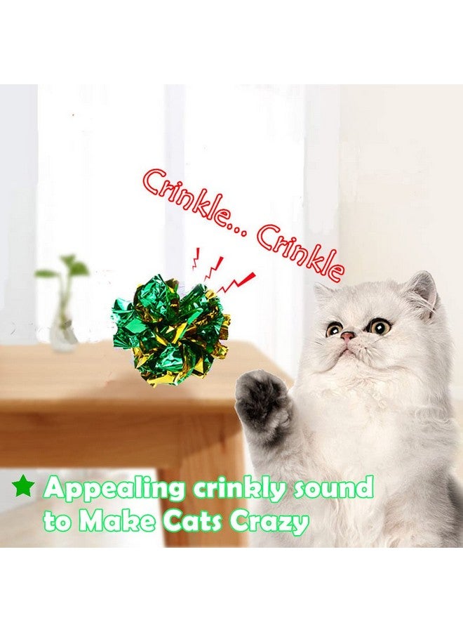 PETFAVORITES PETFAVORITES Mylar Crinkle Balls Cat Toys Interactive Crinkle Cat Toy Balls Independent Pet Kitten Cat Toys for Fat Cats Kittens Exercise, Soft and 2 Inch (24 Pack)  - Image 3