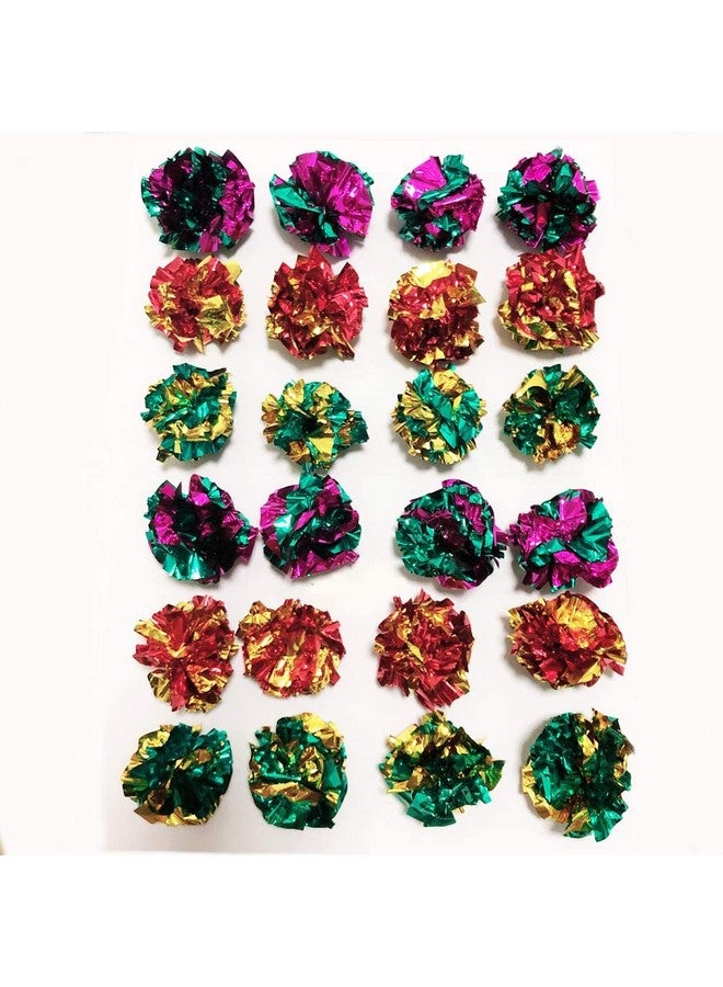 PETFAVORITES PETFAVORITES Mylar Crinkle Balls Cat Toys Interactive Crinkle Cat Toy Balls Independent Pet Kitten Cat Toys for Fat Cats Kittens Exercise, Soft and 2 Inch (24 Pack)  - Image 1