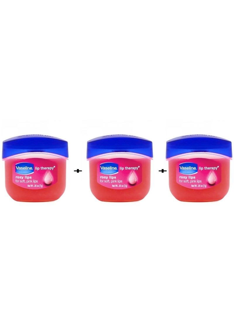 Vaseline Pack Of 3 - Lip Therapy Rosy Lips Pink 7g  - Image 1
